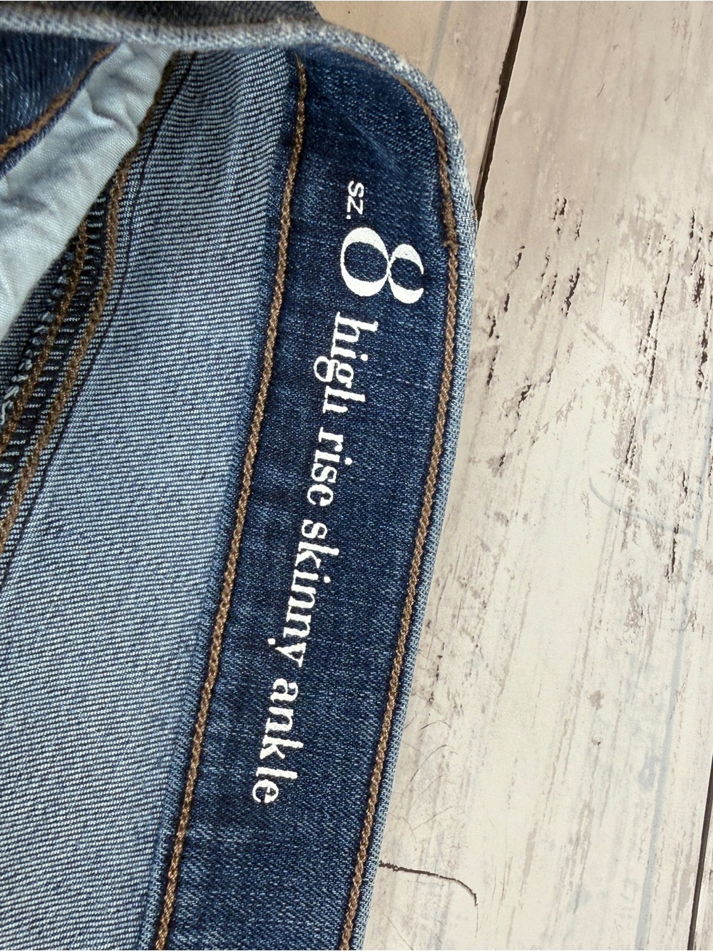 Blue high rise skinny ankle crop jeans - Picture 4 of 4